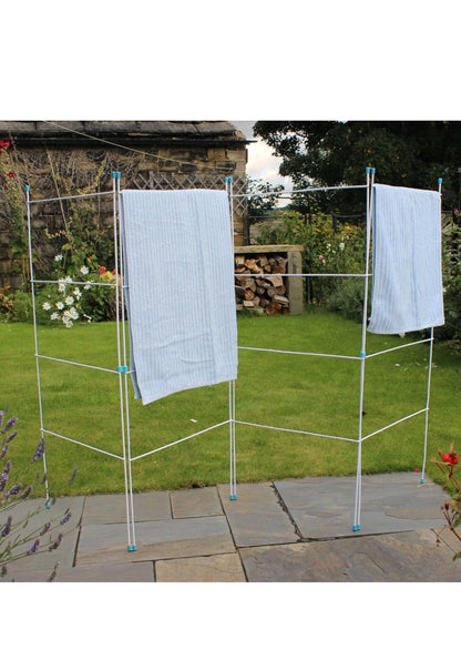 JVL Étendoir à Linge Pliant à Quatre Panneaux, Intérieur/Extérieur, Plastique/Métal, Blanc