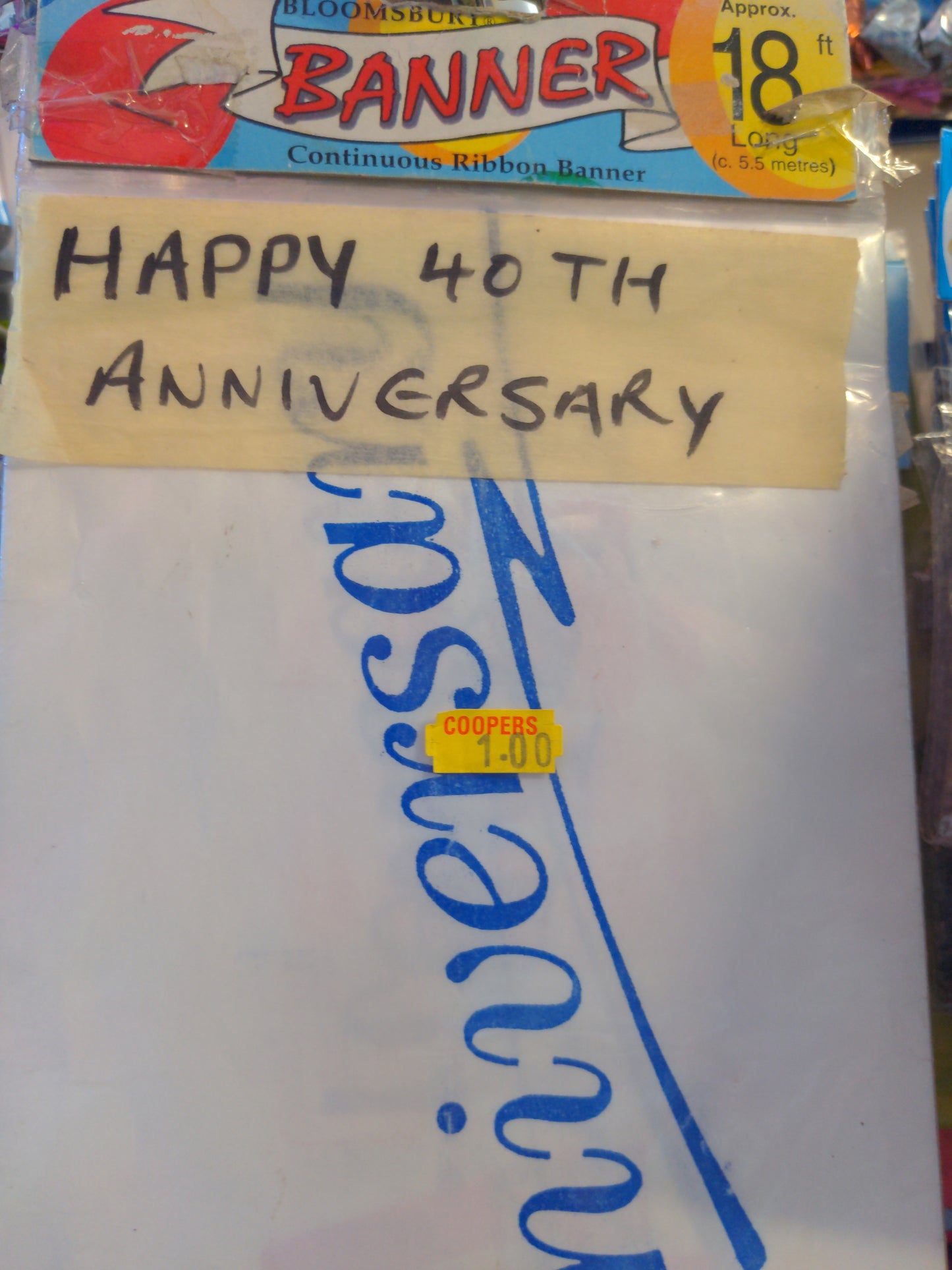 Bannière Joyeux 40e Anniversaire 5,5 mètres