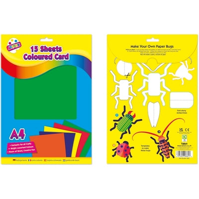 15 feuilles de carte A4 de couleur