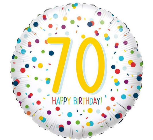18in CONFETTI BIRTHDAY 70 FOIL BALLOON
