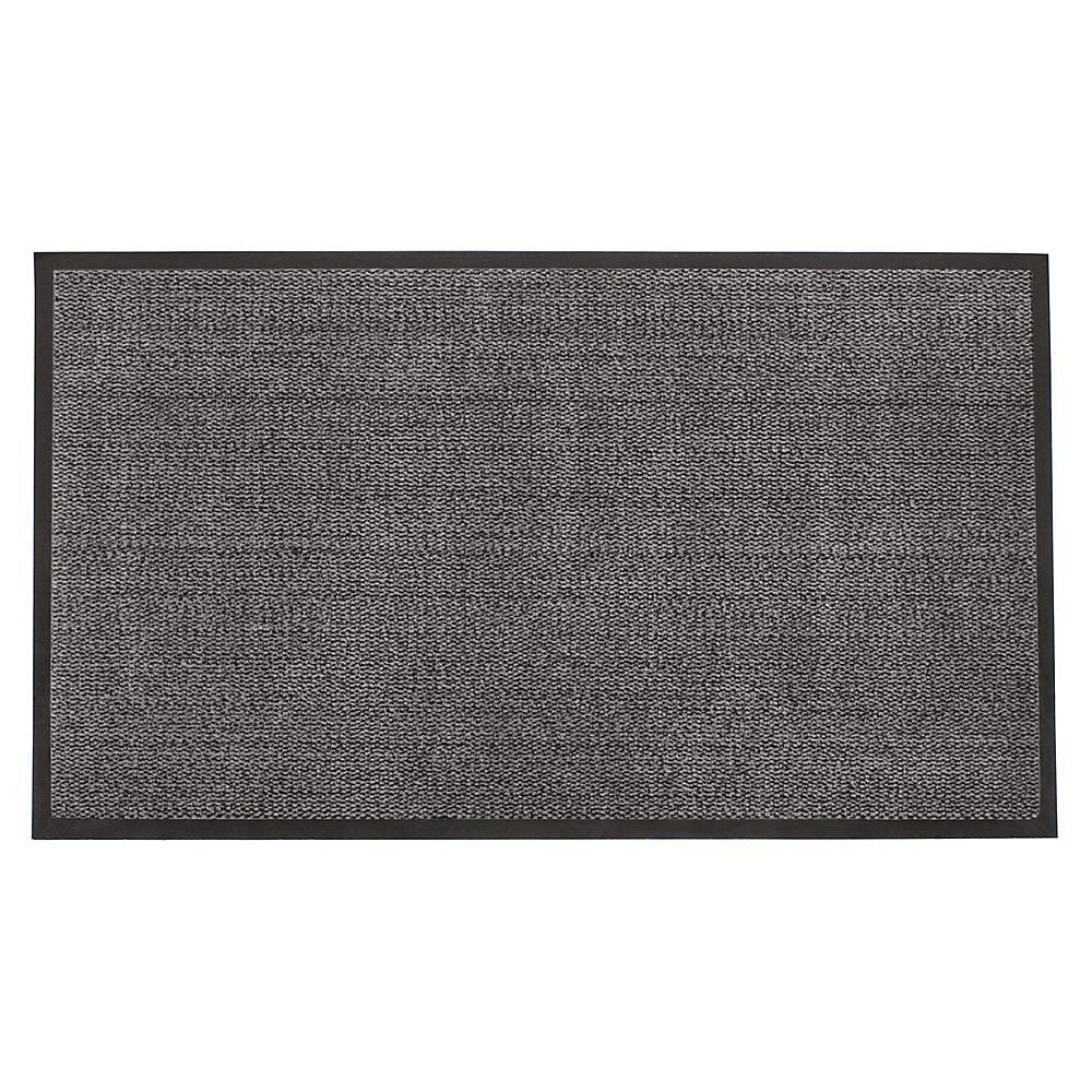JVL Heavy Duty Barrier Door Mat, 80x140cm, Grey/Black