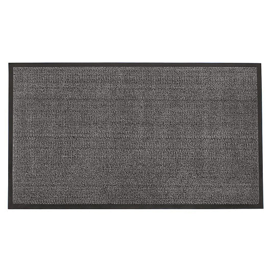 JVL Heavy Duty Barrier Door Mat, 80x140cm, Grey/Black