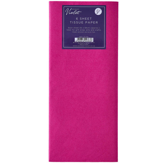 Papier de soie rose foncé 6 feuilles 50 x 66cm