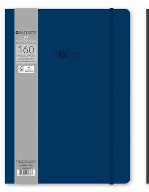 EASYNOTE ASSORTED COLOUR SOFT TOUCH A4 NOTEBOOK 160 PAGES