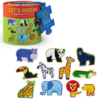 Crocodile Creek Puzzels 10 Puzzles Jungle Let's Begin 2 years+