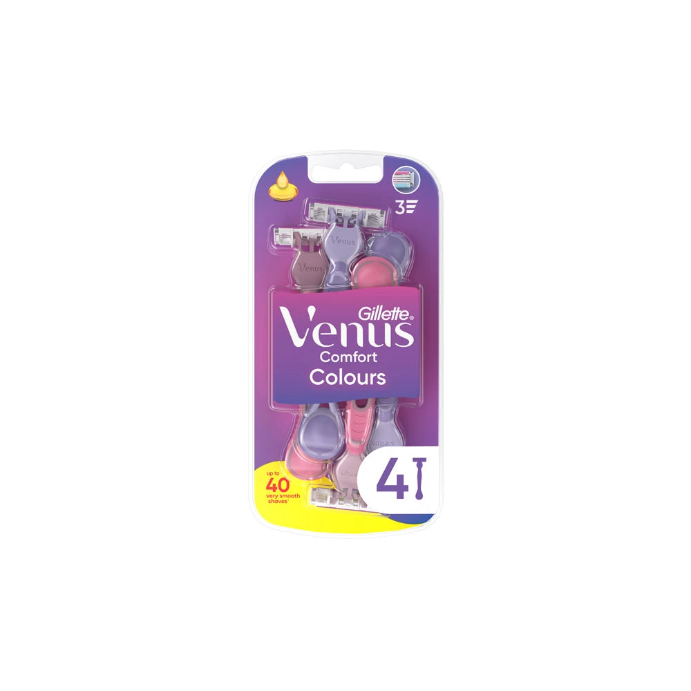 Gillette Venus Comfort Colours Disposable Razors 4 pieces