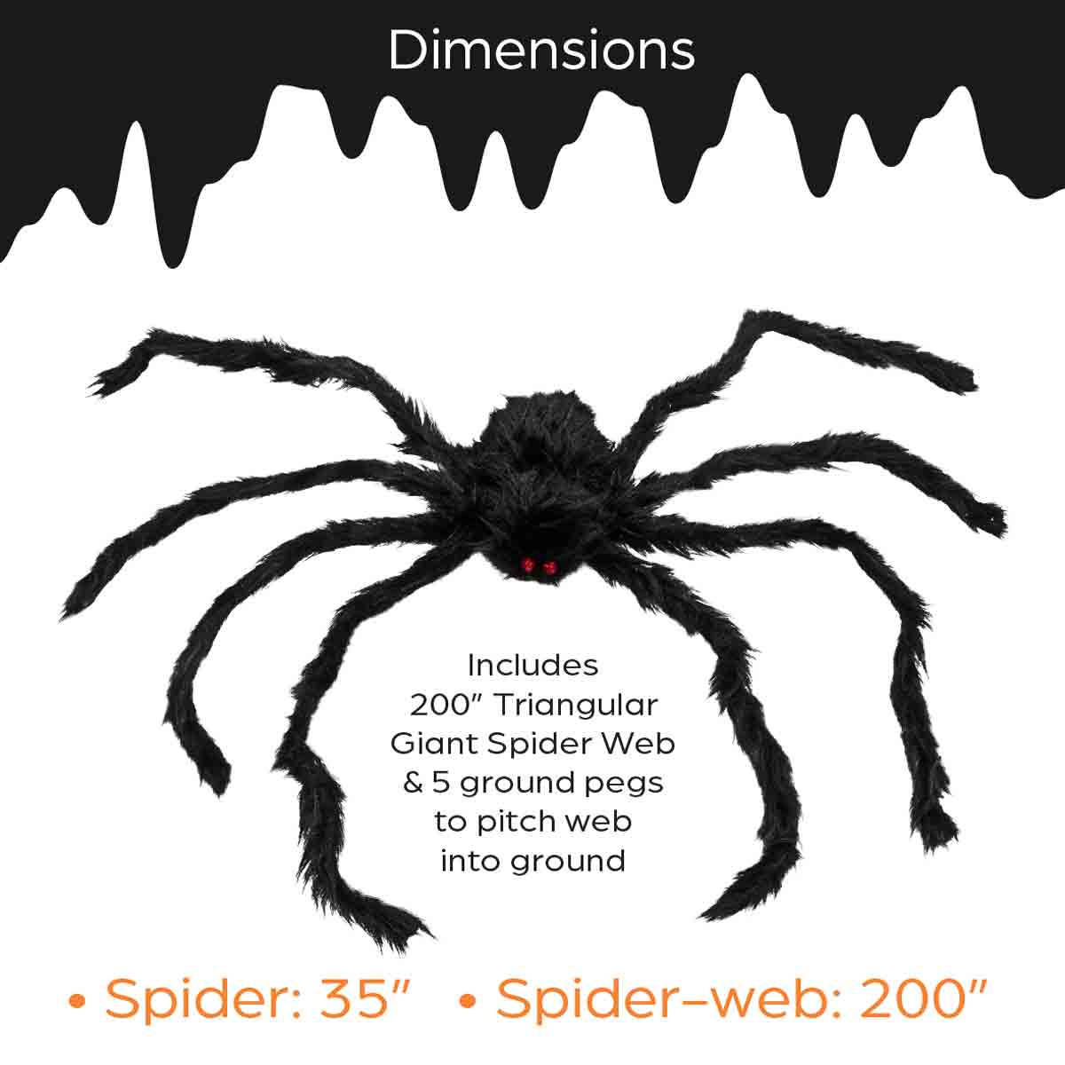 Global Gizmos Giant Halloween Web and Spider Hanging Decorations