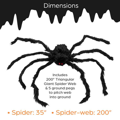 Global Gizmos Giant Halloween Web and Spider Hanging Decorations