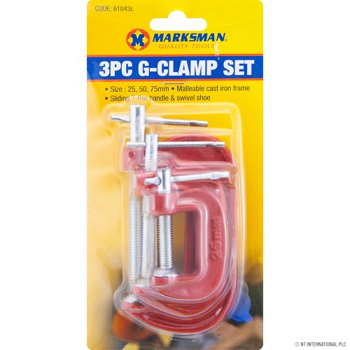 JEU DE 3 SERRE-JOINTS EN G MARKSMAN