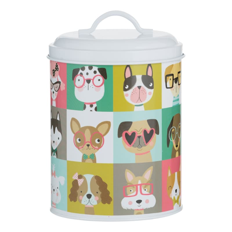 Mason Cash Pawtrait Printed Dog Food Storage Tin Treats Pet Food Holder
