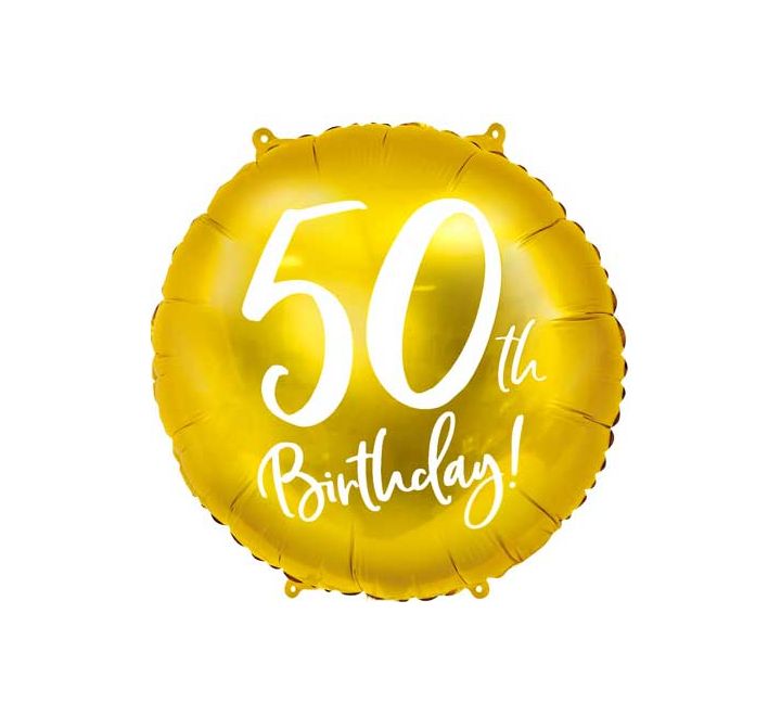 18IN 50TH BIRTHDAY GOLD FOIL BALLOON