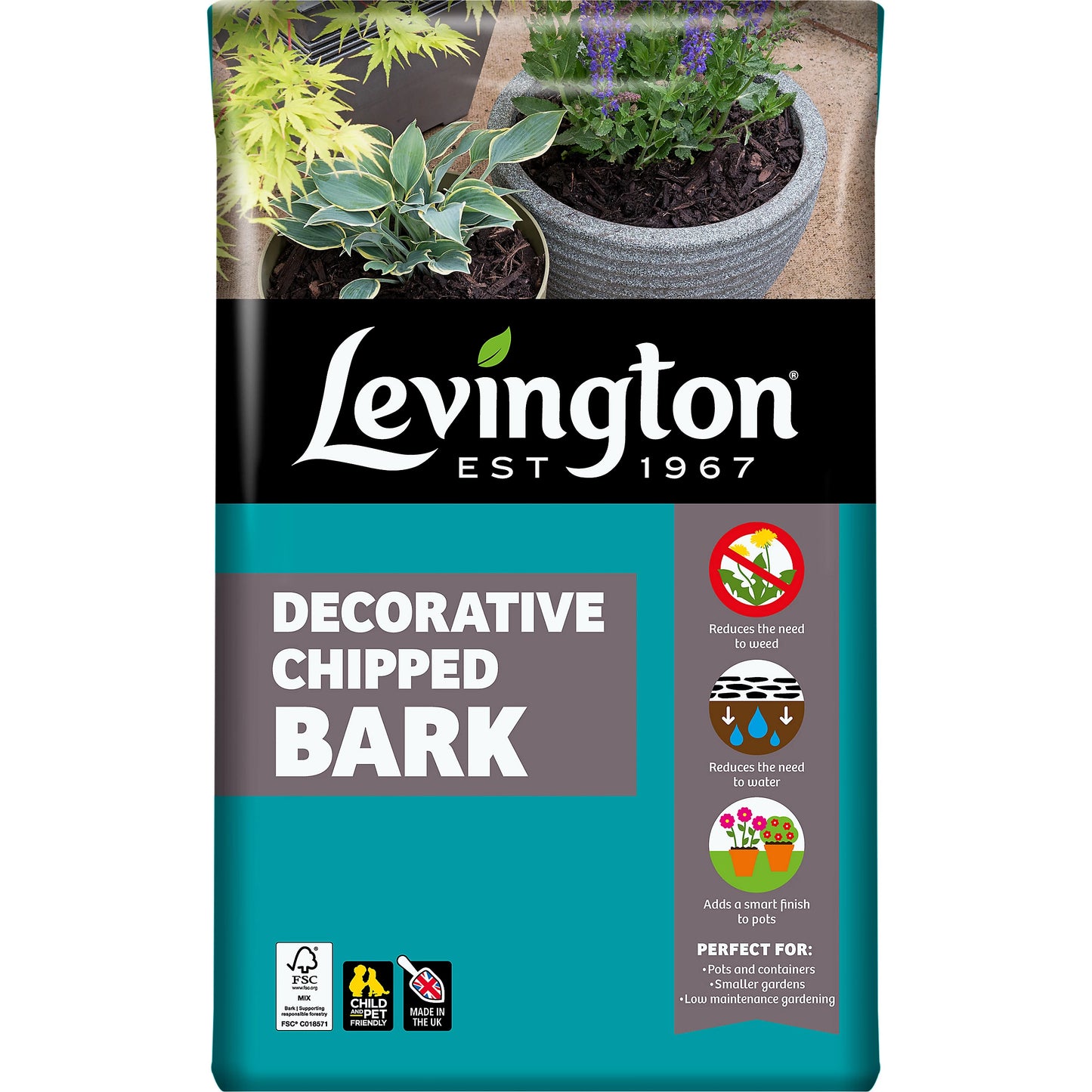 Écorces décoratives Levington Brown, copeaux de bois, sac de 40 L