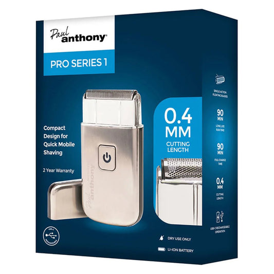 Rasoir électrique de voyage Paul Anthony Pro Series 1 pour homme, USB, Lithium