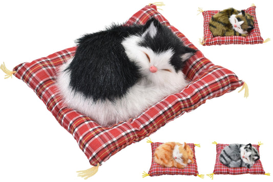 13cm Cats Lying On Blankets - 4 Assorted Colours