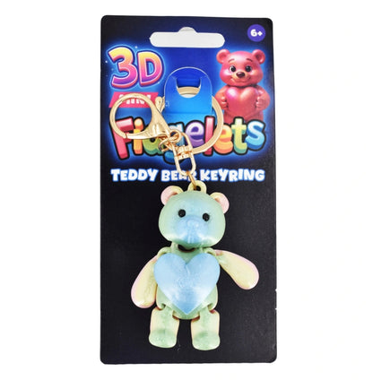 Fidgelets 3D Mini Teddy Keyrings Assorted Colours