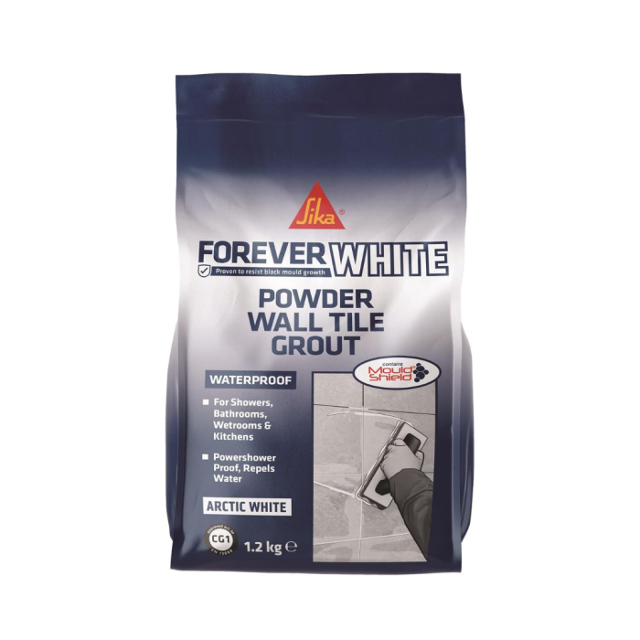 Joint de carrelage mural en poudre Everbuild Sika Forever White imperméable 1,2 kg