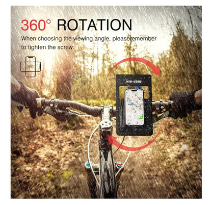 VEN-DENS Bike Phone Holder Waterproof, 360° Rotatable, One-Hand Release, Fits Smartphones