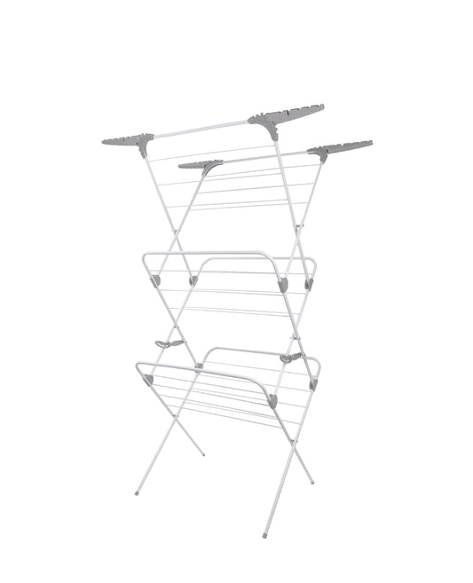 JVL 3 Tier Clothes Airer 25m Drying Space Folding Laundry Drying Rack