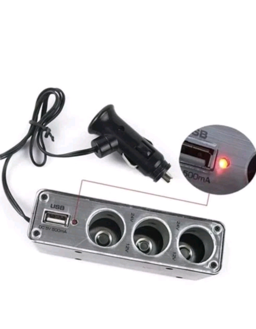Roadster 12V 24V Volt 1 USB + 3 Multi Socket Car Van HGV Cigarette Lighter Plug Adapter 3
