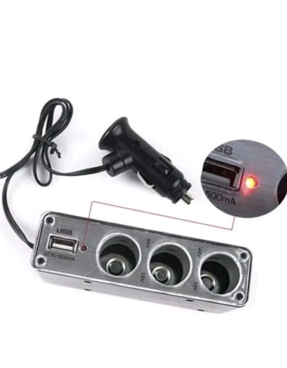 Roadster 12V 24V Volt 1 USB + 3 Multi Socket Car Van HGV Cigarette Lighter Plug Adapter 3