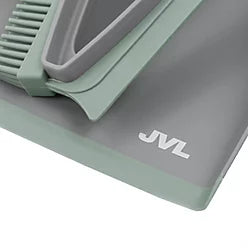 JVL Rubber Dustpan & Brush Set-Grey