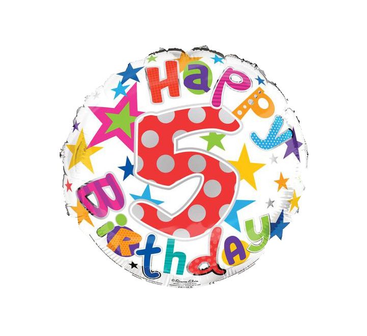 Simon Elvin 18IN AGE 5 UNISEX FOIL BALLOON