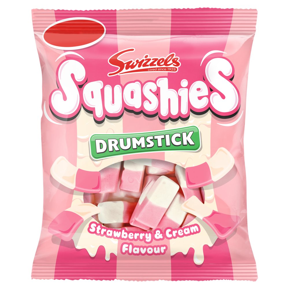 Swizzels Squashies Drumstick Strawberry & Cream Flavour Bag 120g