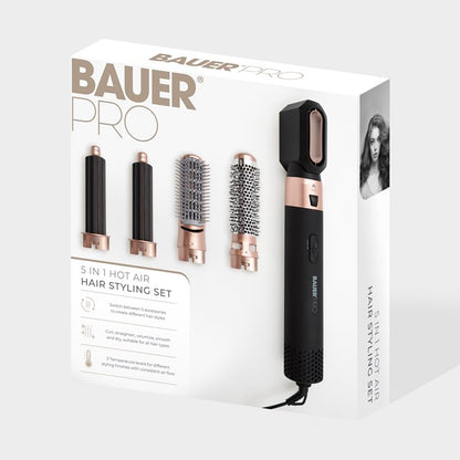 Bauer 5 in 1 Hot Air Hair Styling Set Multi-functional Hair Styler - 800-1000W