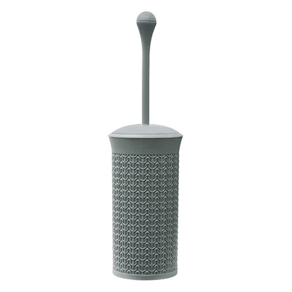 JVL Brosse et support de toilettes en plastique avec boucle tricotée, taille unique, gris