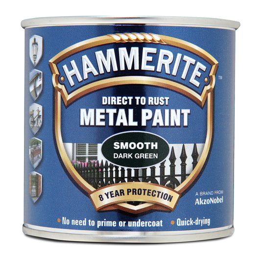 Peinture métal brillante Hammerite Vert foncé, pot de 250 ml