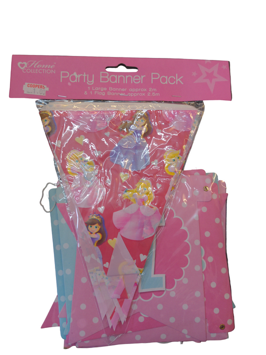 Party Banner Pack 1 large Banner & 1 flag