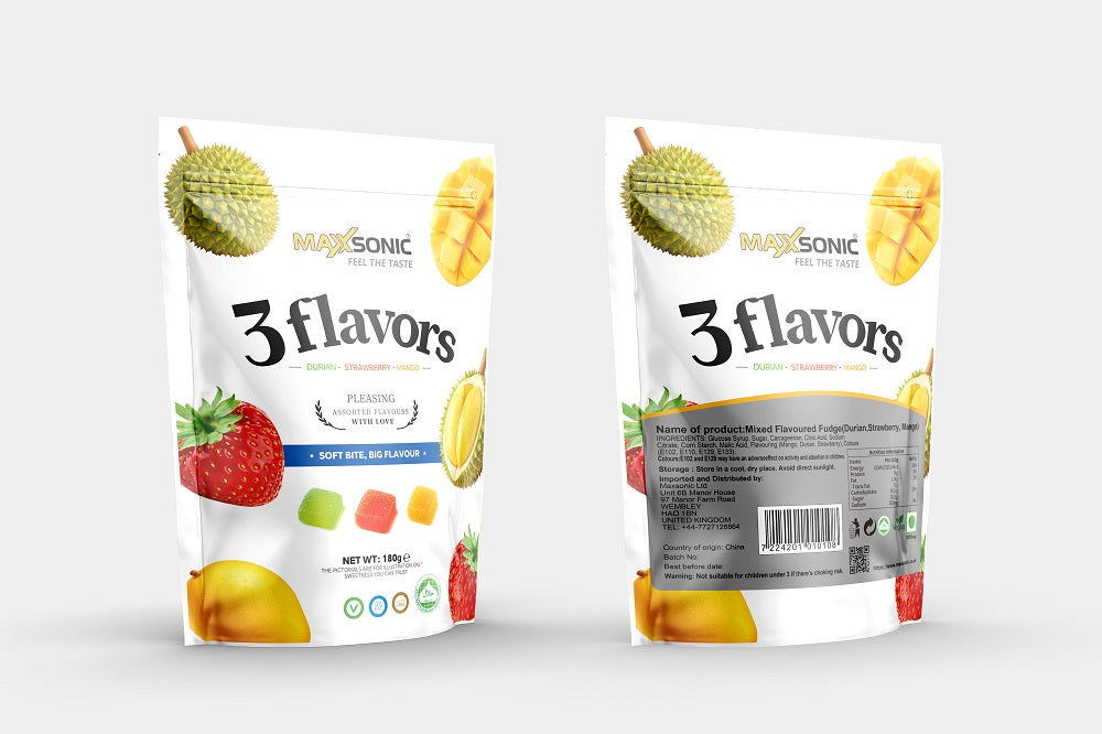 3 Flavours Durian. Strawberry. Mango 180g