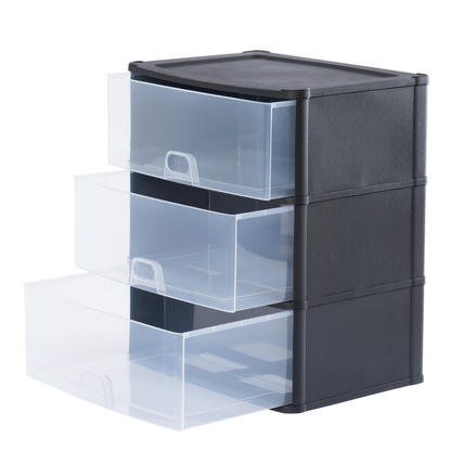Wham® Organiseur de Tiroirs Grand 3D Noir/Transparent