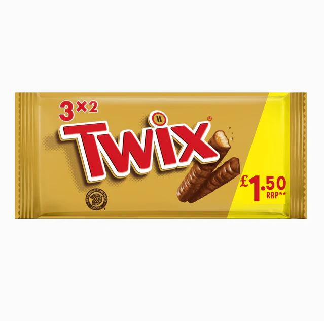 MARS – TWIX MINIATURE DOUBLE 3X PRIX CONSEILLÉ 1,50 £ 120 G