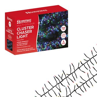Christmas Workshop 960 LED Multi-Colour Chaser Cluster Light