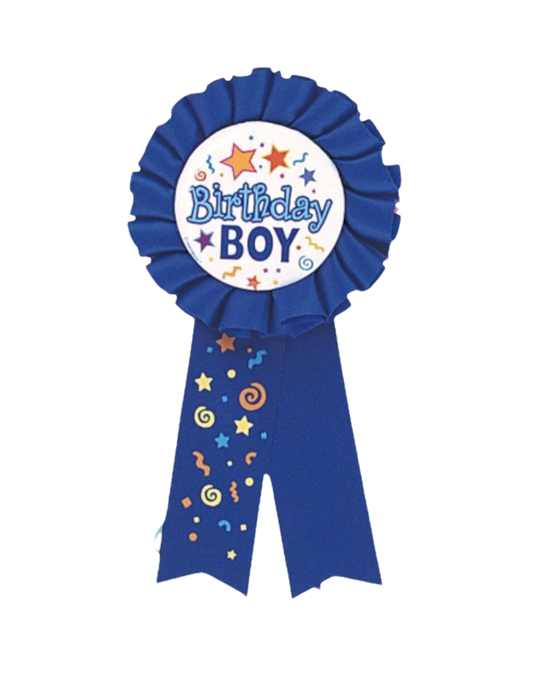 BIRTHDAY BOY ROSETTE BADGE BLUE
