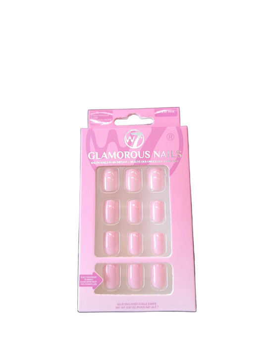 W7 Ongles Glamour avec Colle – ROSE DÉSERT