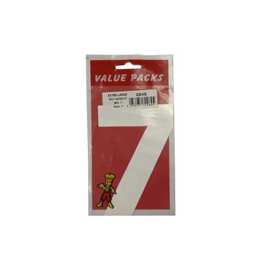 NUMÉROS AUTOCOLLANTS GRAND FORMAT EN LOT DE 7 - 2 PIÈCES PAR PAQUET