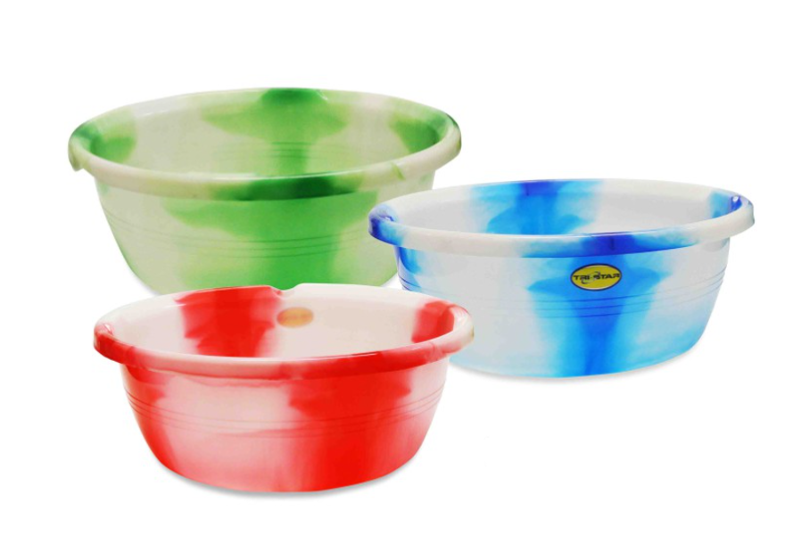 Plastic Washing Bowl Basin Tub Tie Dye 18" Assorted Colours