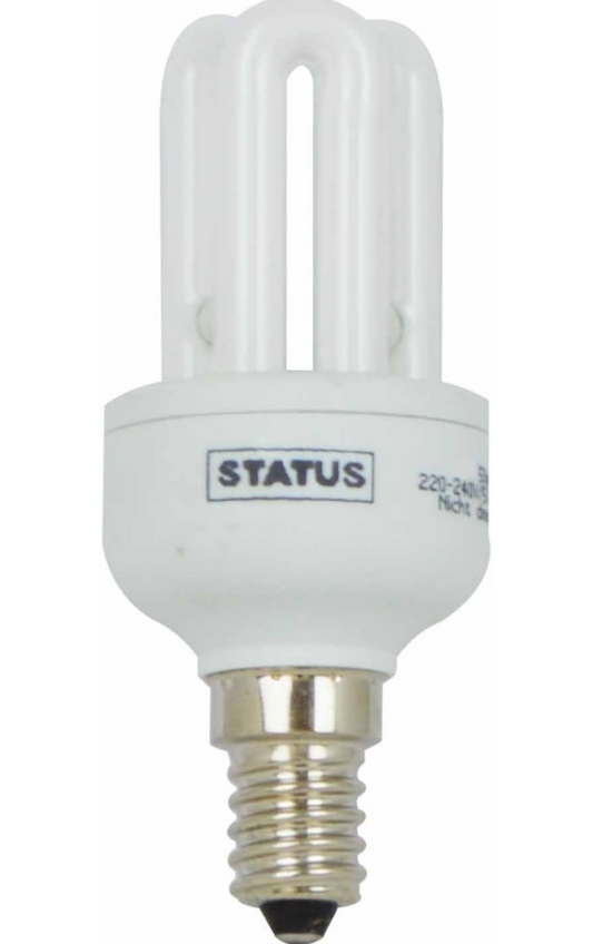 Ampoule fluocompacte T2 miniature à faible consommation, culot E14, 11 W - Blanc