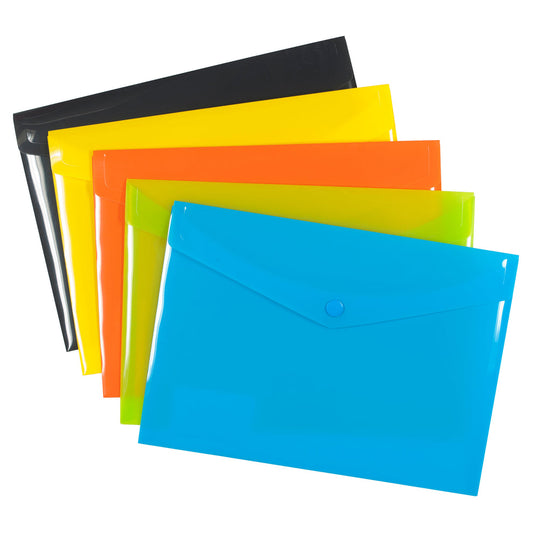 Eco Pack 5 A6 50% Recycled Colour Press Stud Wallets