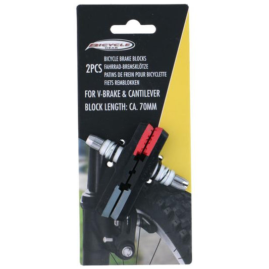 BRAKE PADS 2PCS. NUT MOUNTING 3 TYPES OF RUBBER 70MM BICYCLE GEAR