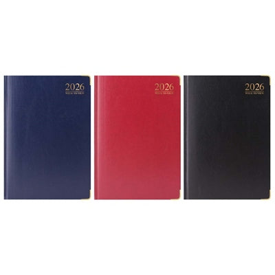 Agenda 2026 A4 Rembourré Semaine sur 2 pages Couleurs assorties