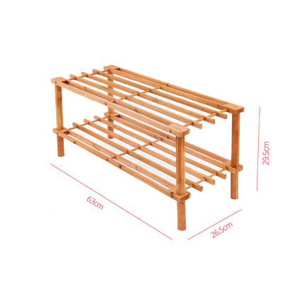 Shoe Rack Walnut 2 Tier