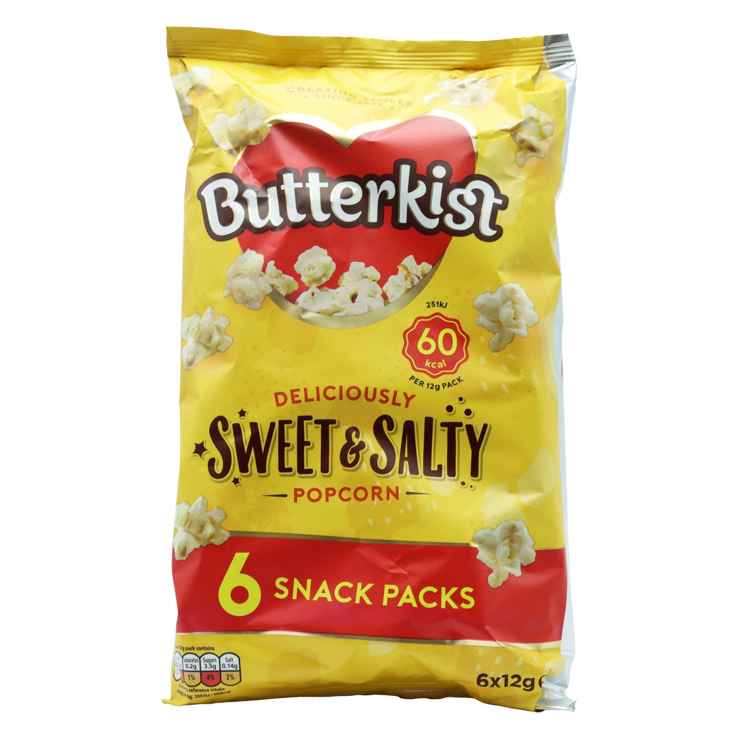 BUTTERKIST SWEET & SALTED POPCORN 6PACK