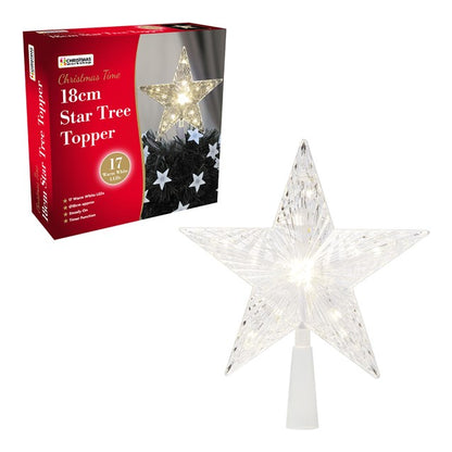 The Christmas Workshop 18cm Warm White LED Star Tree Topper