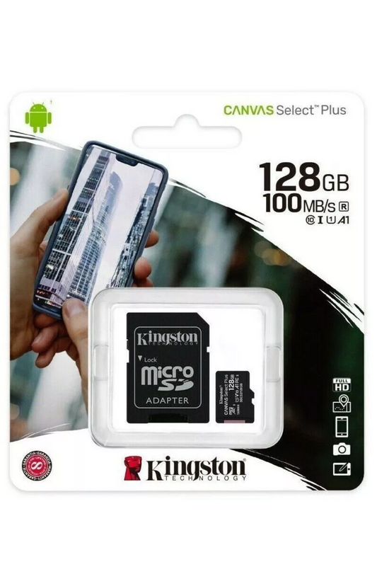 Kingston Carte mémoire Micro SD XC Classe 10 TF 128 Go + Adaptateur 128 Go