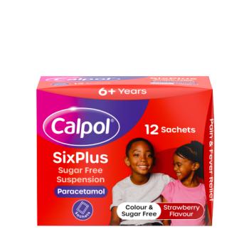 Calpol SixPlus suspension sans sucre 12 sachets goût fraise