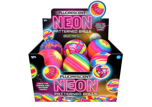 10cm/40g Inflated Neon Printed Balls 6 Asst