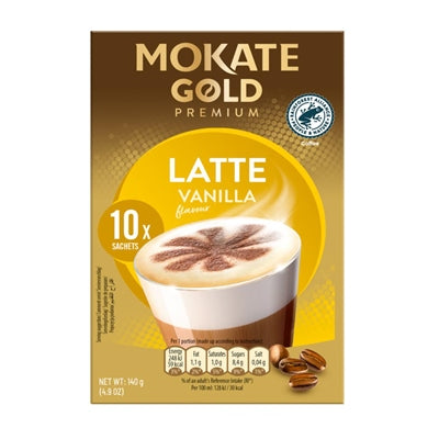 Mokate Gold Premium Vanilla Latte Net wt 140g
